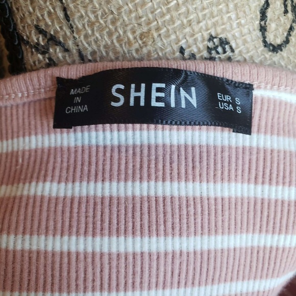 Shein Pink & White Cropped Tank Small - Picture 4 of 5